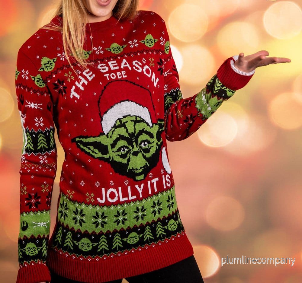 Star Wars jultröja med motiv av Yoda i storlek XXL Star Wars jultröja med motiv av Yoda i storlek XXL