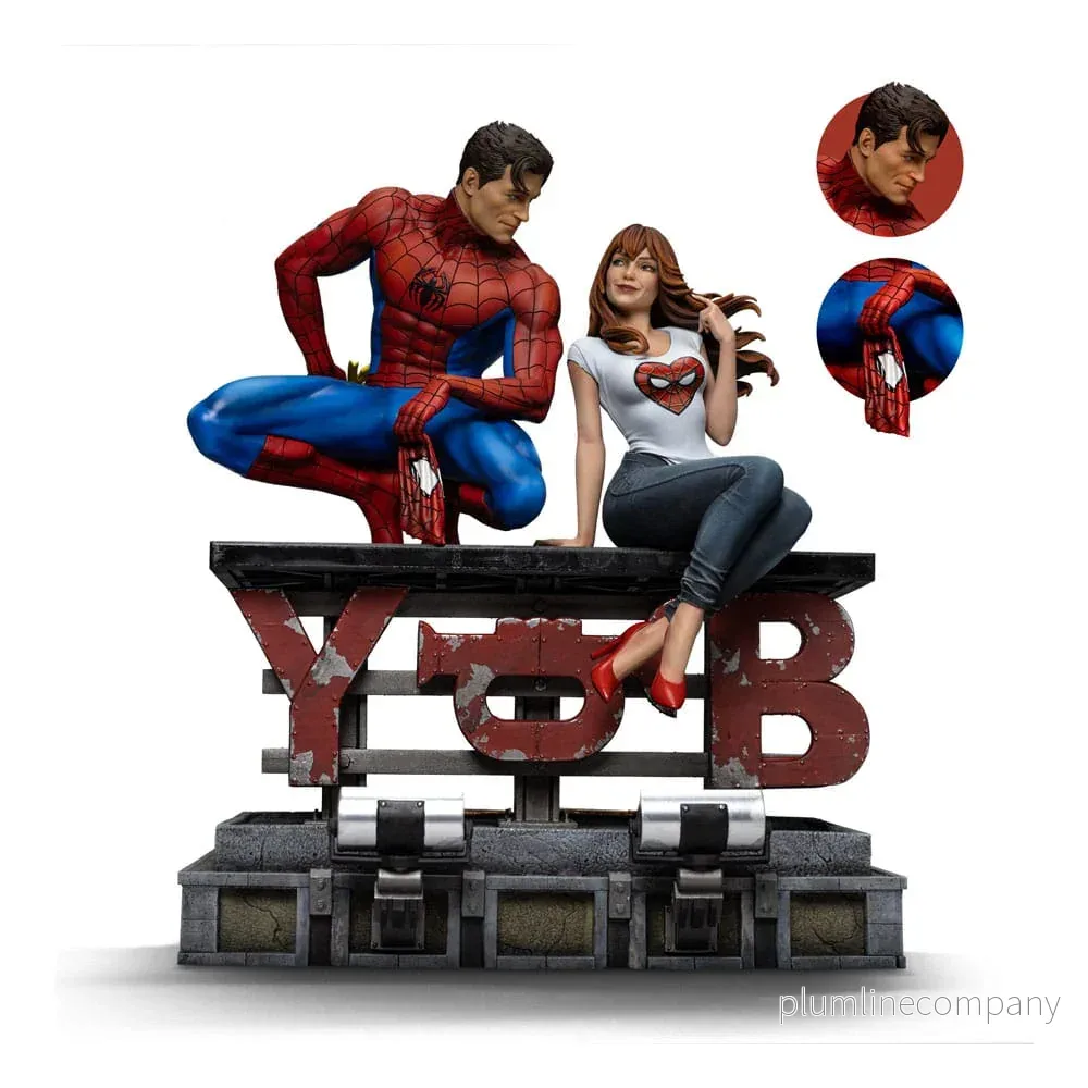 Spider-Man Diorama Konst Skala Figur 1/6 Spider-Man och Mary Jane 35 cm