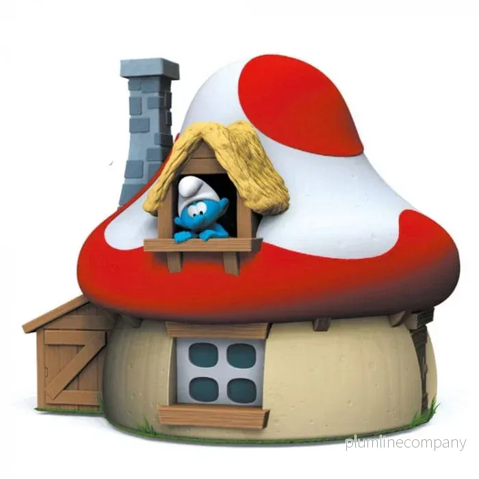 Smurfar Myntbank Svamp Hus