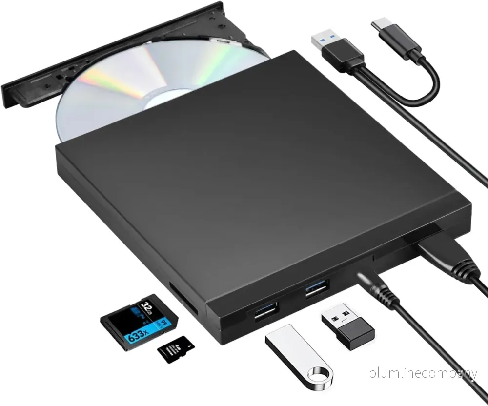 NÖRDIC Bärbar CD Brännare och spelare och USB hubb med SD/Micro-SD kortläsare NÖRDIC Bärbar CD Brännare och spelare och USB hubb med SD/Micro-SD kortläsare