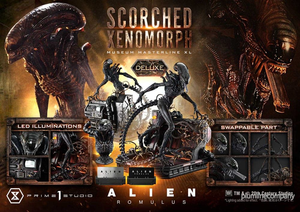 Alien: Romulus Museum Masterline XL staty 1/3 Scorched Xenomorph Deluxe Version 98 cm - Bild 2