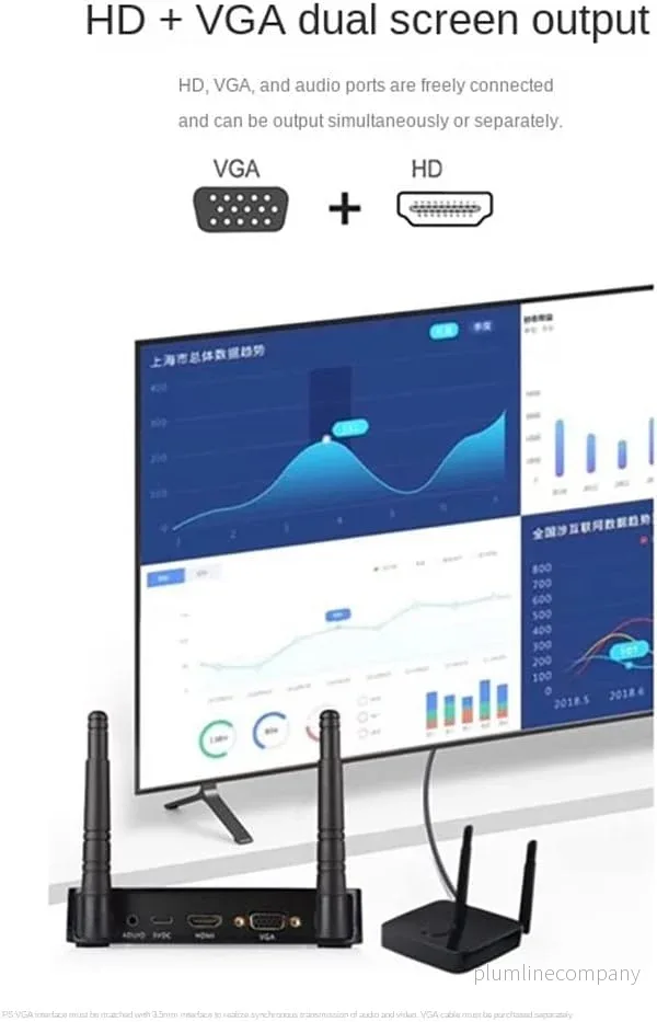NÖRDIC Trådlöst HD 1080P Multimedia Interface Sändare och Mottagare Kit, Stöd för 5G och 2.4G Dual Band WiFi - Bild 2