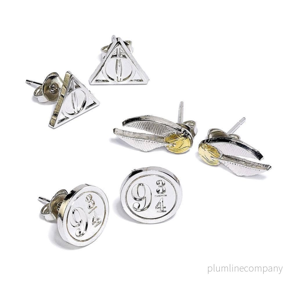 Harry Potter Örhängen 3-Pack Snitch/Deathly Hallows/Platform 9 3/4 (silverpläterade) Harry Potter Örhängen 3-Pack Snitch/Deathly Hallows/Platform 9 3/4 (silverpläterade)