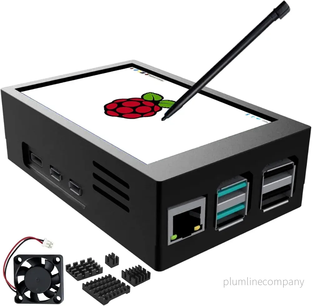 NÖRDIC 3,5″ Pekskärm med Raspberry Pi 5-chassi, 480×320 TFT LCD-panel, 60Hz-skärm med minifläkt och heatsink