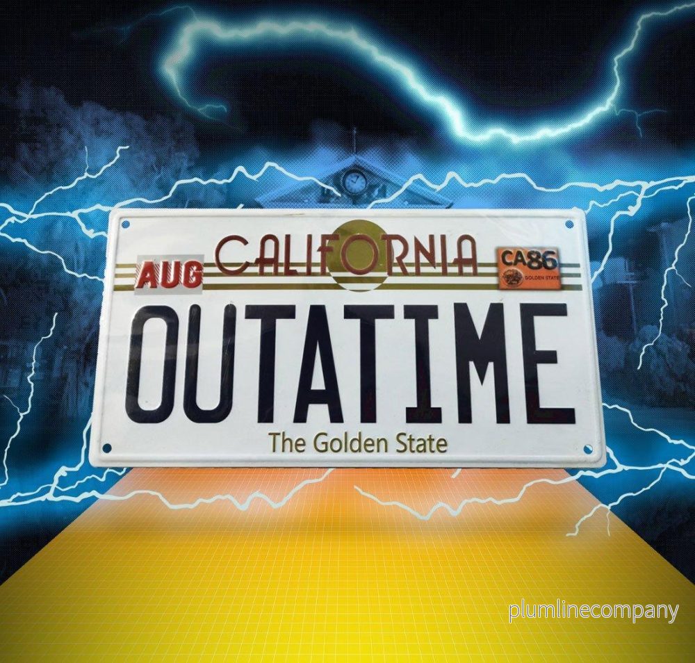 Back To The Future Metallskylt 'Outatime' DeLorean Nummerplåt - Bild 3