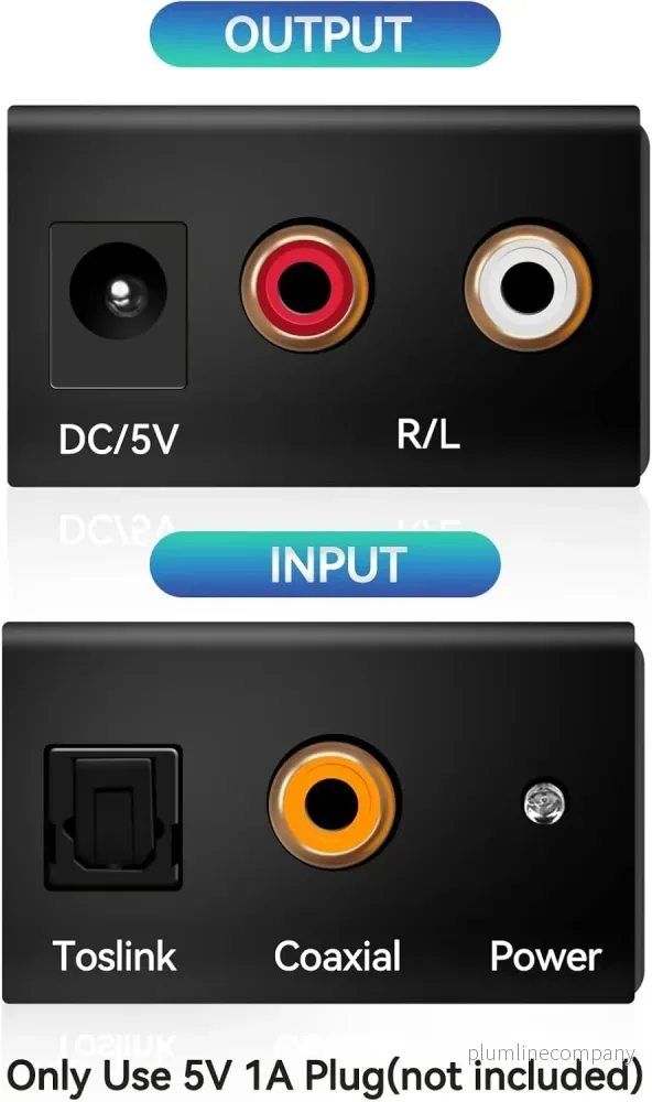 NÖRDIC Digital till Analog ljudomvandlare Mini DAC, Toslink och Coaxial till RCA L/R audio, Metal D/A omvandlare - Bild 2