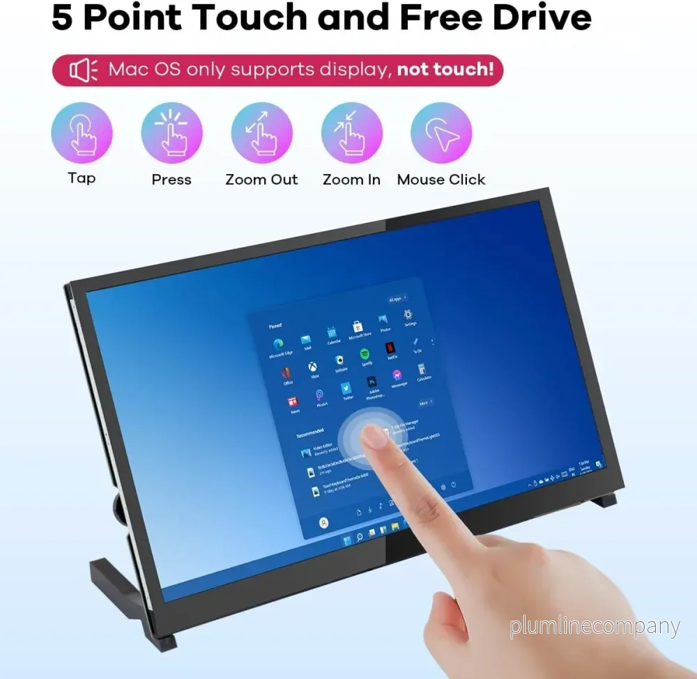 NÖRDIC 10,1" Pekskärm, 1024x600 IPS LCD-panel med kapacitiv touch, HDMI-skärm för Raspberry Pi - Bild 2