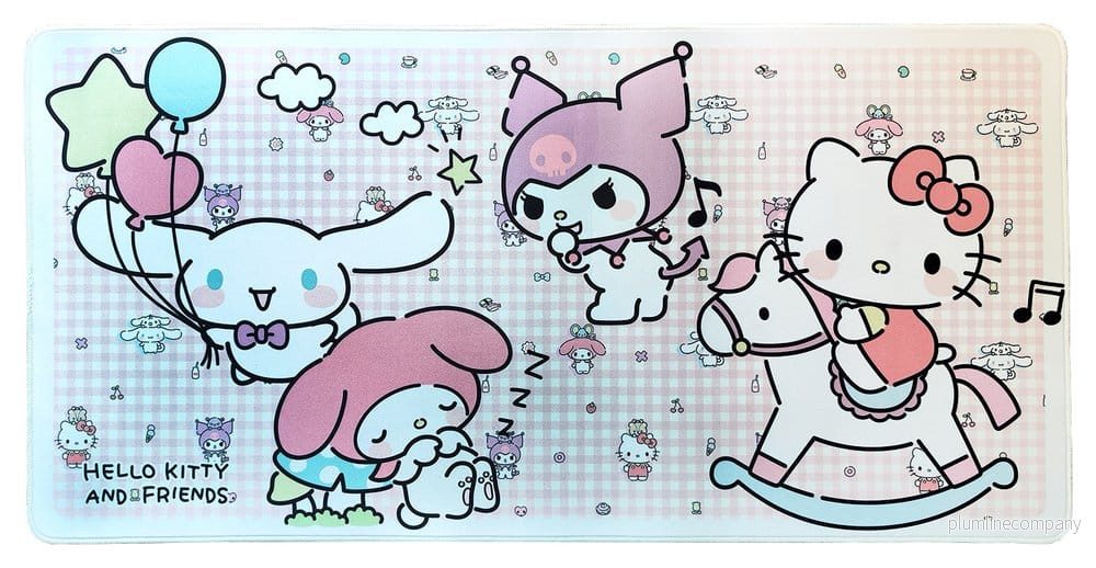 Sanrio Rosa Svart Festserie XXL Musmatta Hello Kitty & Vänner Barnstil