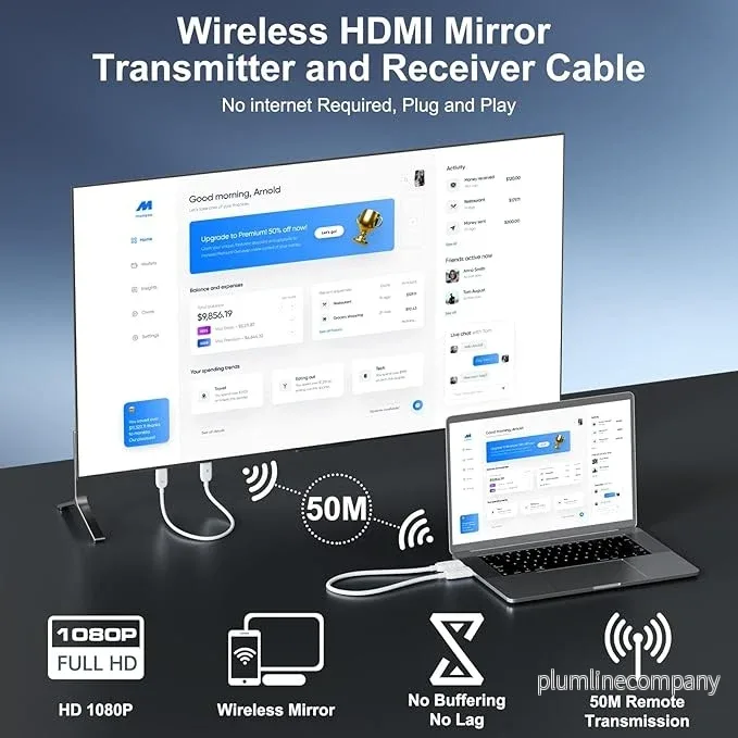 NÖRDIC Trådlös 2.4/5G HDMI Extender Sändare och Mottagare Kit, 30m 1080p 60hz - Bild 2