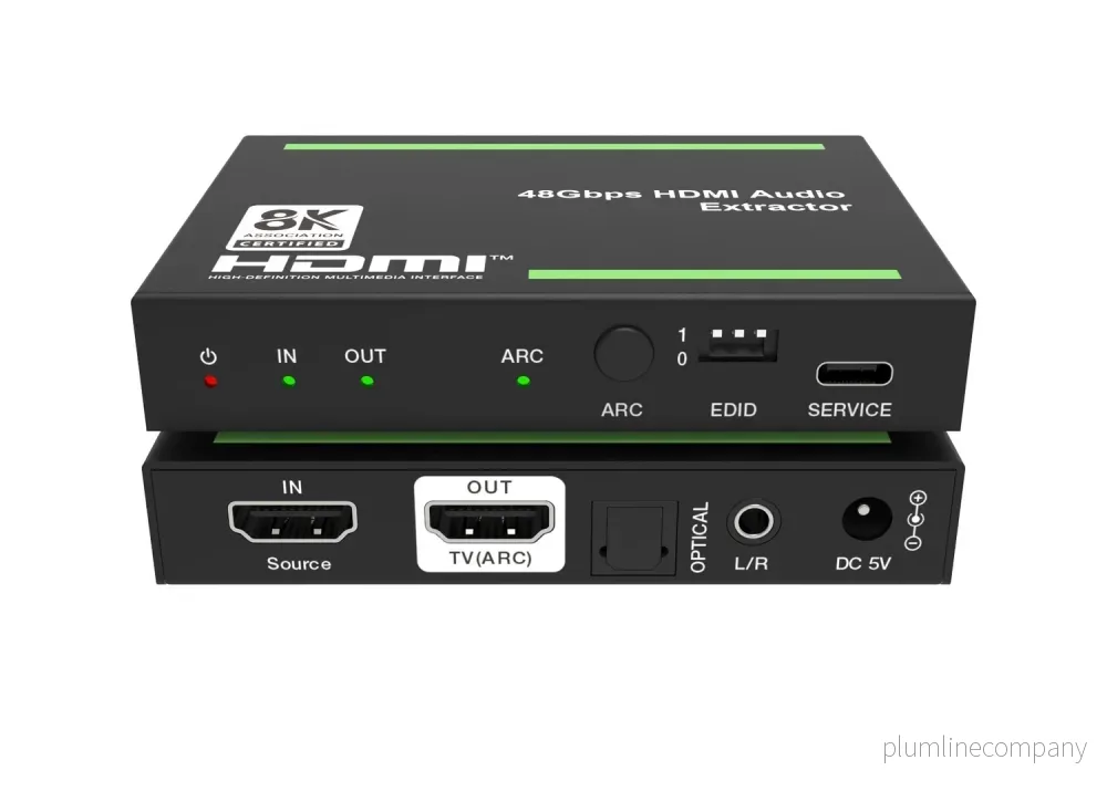 NÖRDIC 8K HDMI 2.1 ARC Extractor – SPDIF + 3.5mm extrahering, HDMI CEC Dolby Digital/DTS, Atmos, Dolby Vision, HDR10+