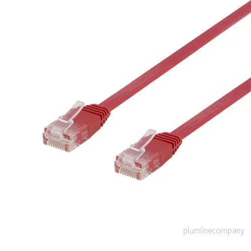 NÖRDIC Cat6 U/UTP flat nätverkskabel 10m 250MHz bandbredd och 10Gbps överföringshastighet röd