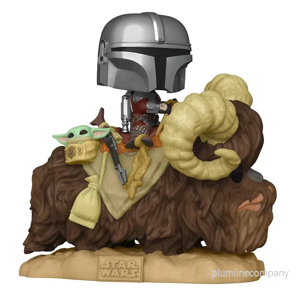 Star Wars The Mandalorian POP! Deluxe Figur The Mandalorian på Wantha med Barn i Väska 9 cm