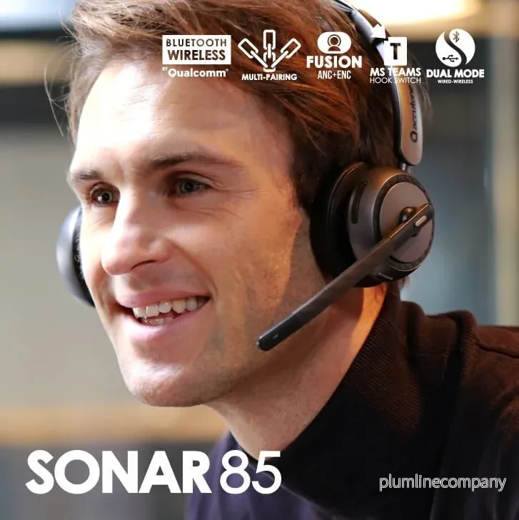 Accutone Sonar 85 Bluetooth trådlöst headset med mikrofon, Bluetooth-headset med aktiv brusreducering - Bild 3