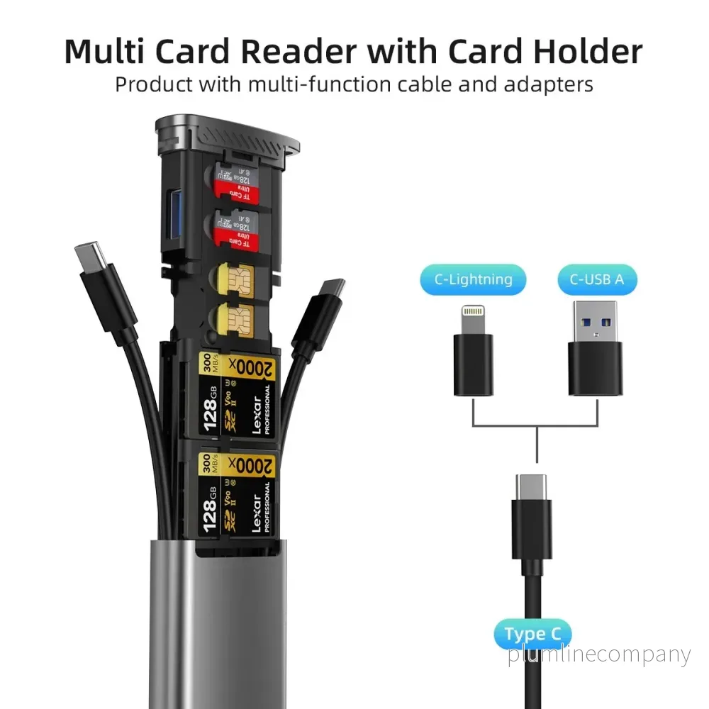 NÖRDIC USB-A 3.1, USB-C 3.1, Lightning Kortläsare och Lagringskabinett 2 Slot SD, MicroSD, 1xUSB-A UHS-I NÖRDIC USB-A 3.1, USB-C 3.1, Lightning Kortläsare och Lagringskabinett 2 Slot SD, MicroSD, 1xUSB-A UHS-I