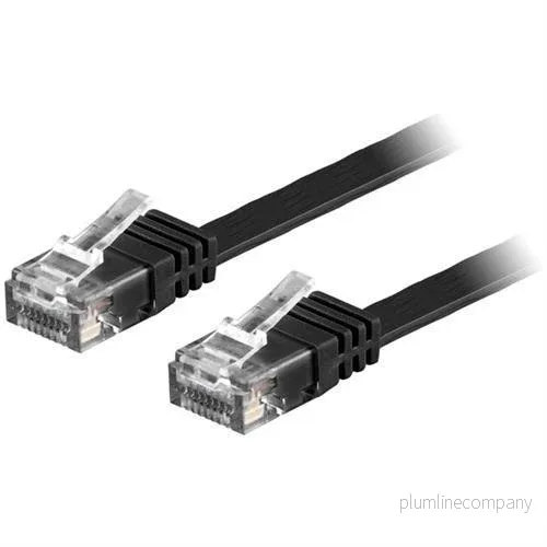 NÖRDIC Cat6 U/UTP flat nätverkskabel 10m 250MHz bandbredd och 10Gbps överföringshastighet svart