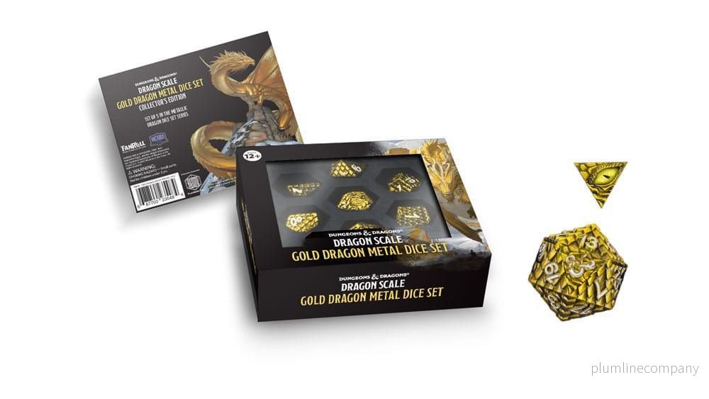 Dungeons & Dragons Premium Metal Dice Set Dragon Scale Gold (7) - Bild 2