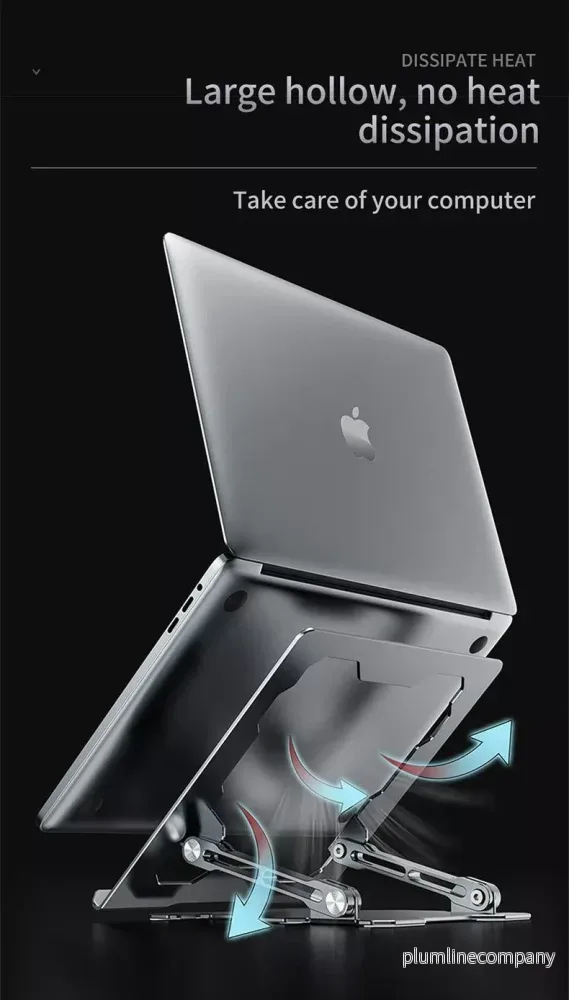 NÖRDIC Aluminium bärbarställ för upp till 17" justerbar höjd notebookställ laptopstativ dark grey - Bild 3