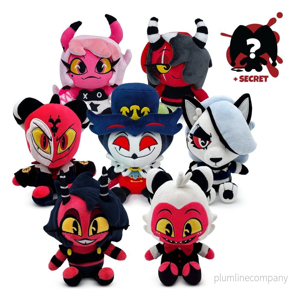 Helluva Boss plushfigurer blind box sortiment (8) Helluva Boss plushfigurer blind box sortiment (8)