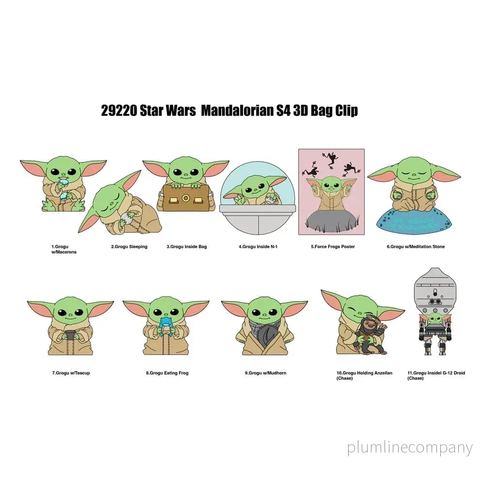 Star Wars 3D Foam Bag Clips Best of Grogu Series 1 Display (24)