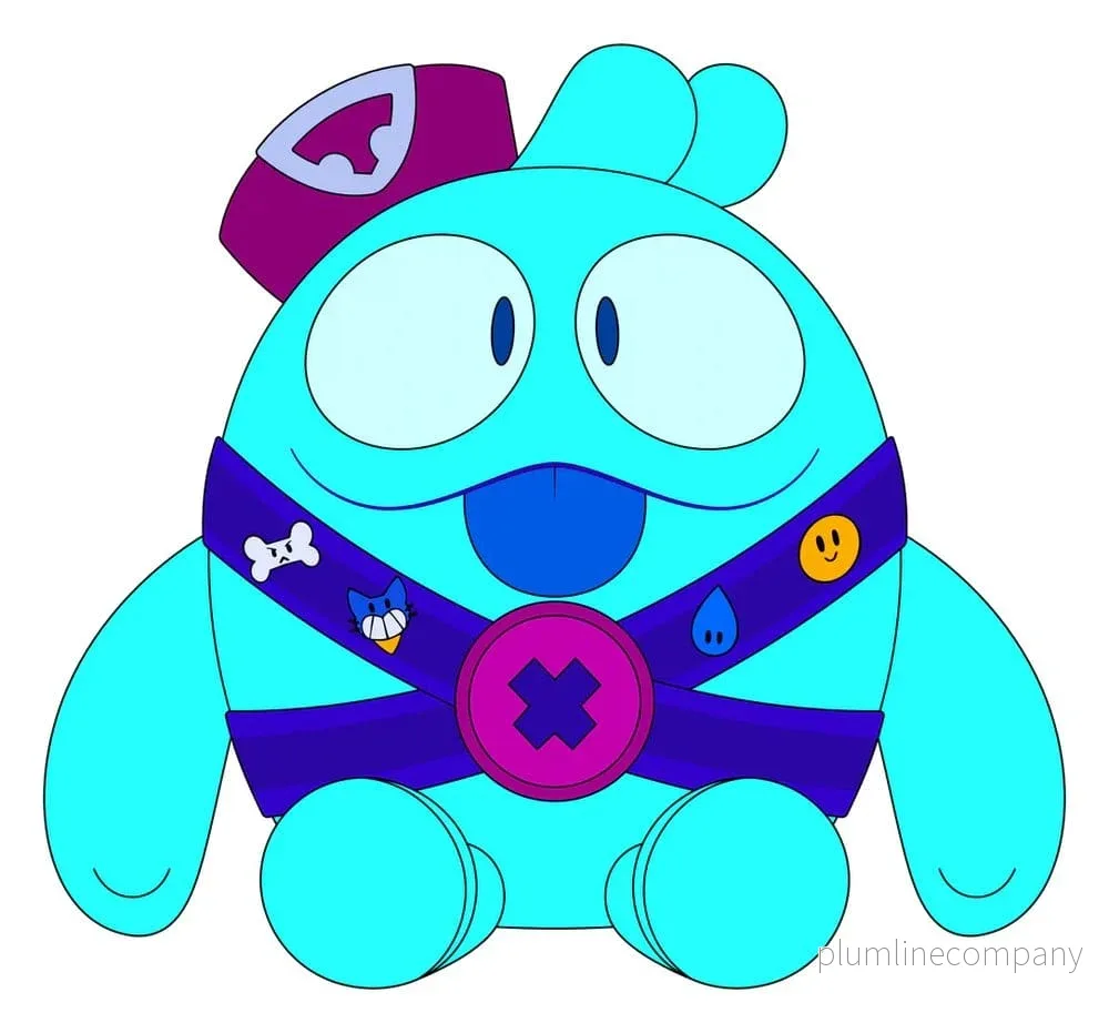 Brawl Stars gosedjur Squeak 22 cm mjukisdjur i minky med fantasifulla detaljer - Bild 2
