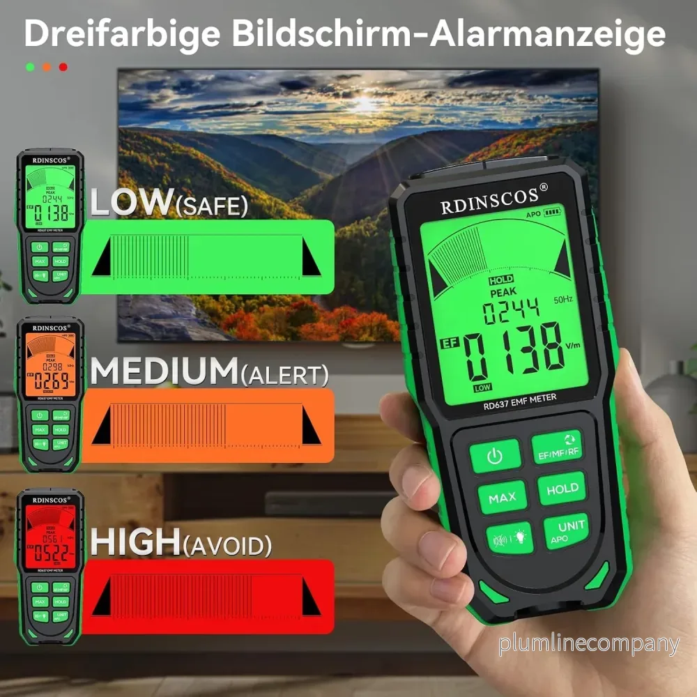NÖRDIC EMF-mätare handhållen strålningsdetektor för EF, MF, RF, WiFi, mikrovågor - Bild 3