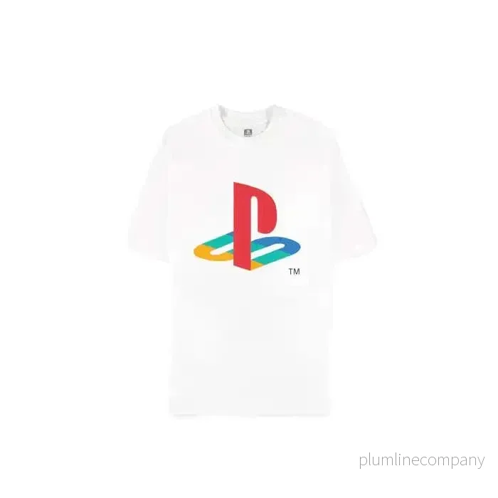 PlayStation T-Shirt Logo Vit Loose Fit Storlek S PlayStation T-Shirt Logo Vit Loose Fit Storlek S