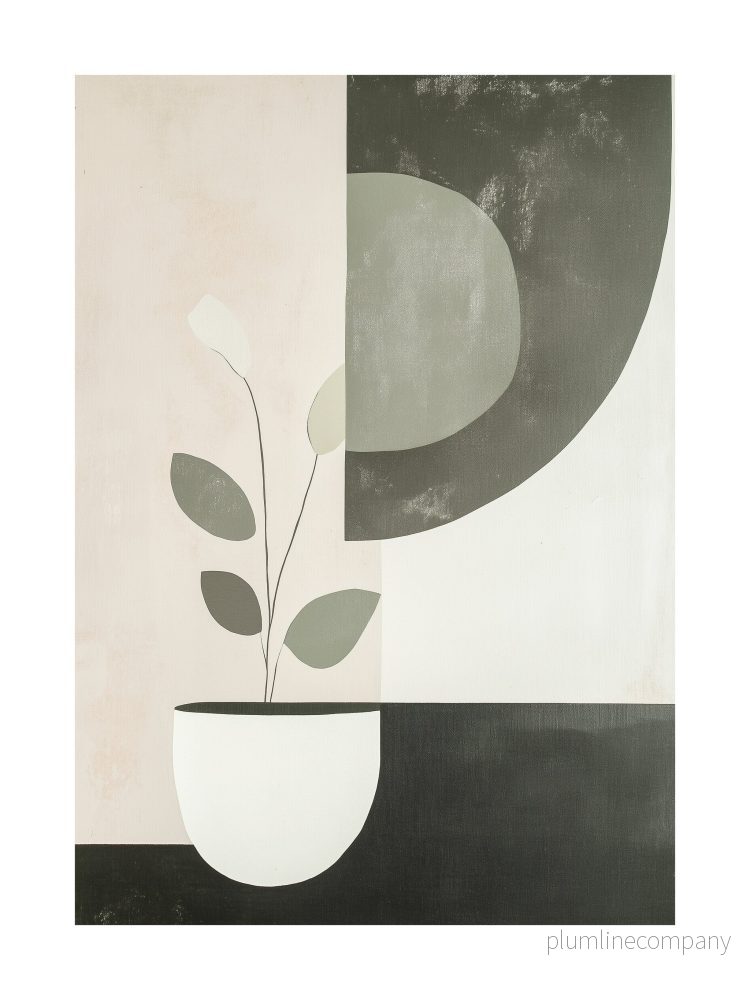 Modern Leaf Pot Poster Modern Leaf Pot Poster
