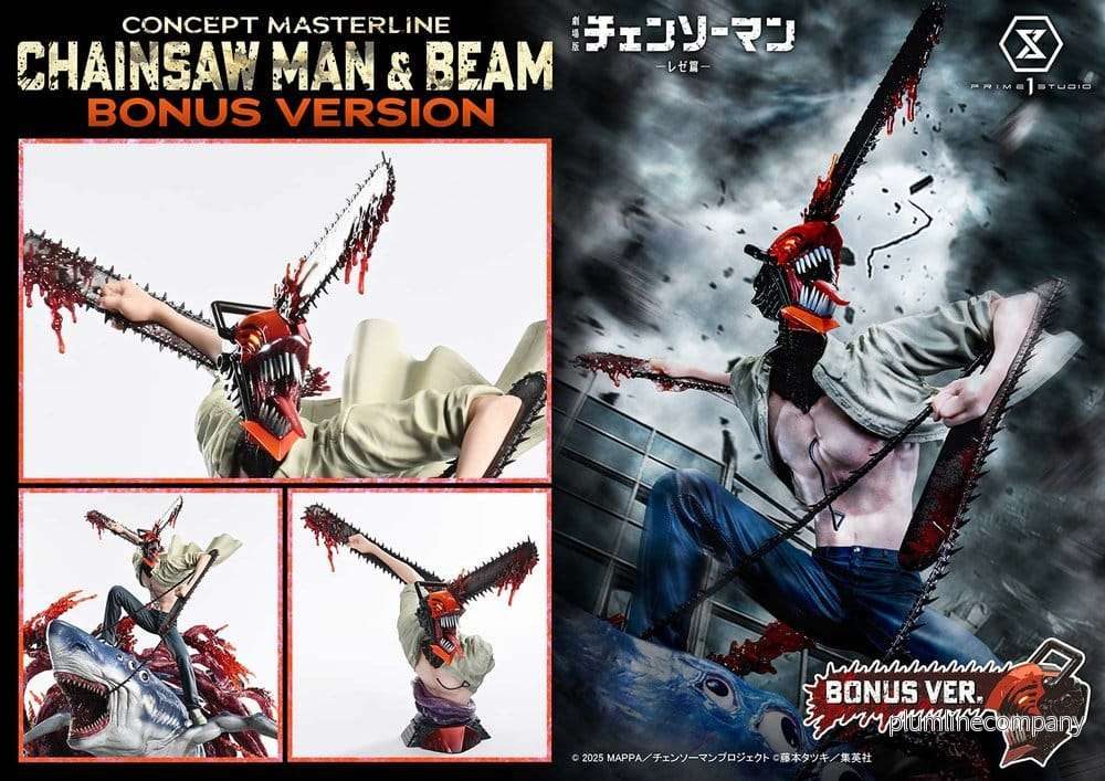 Chainsaw Man Concept Masterline Series Staty 1/6 Chainsaw Man & Beam Bonus Version 73 cm - Bild 3