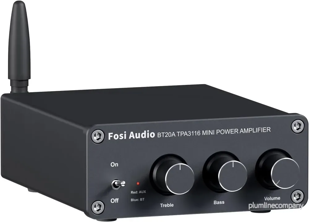 Fosi Audio Bluetooth 5.0 & R/L Förstärkare 100W x 2 med Volym, Bas och Diskant kontroll, Svart