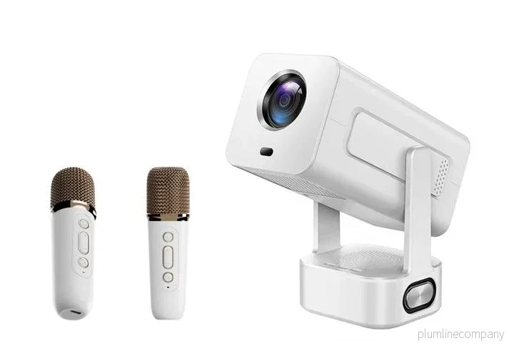 NÖRDIC Projektor 1080P 300ANSI med 2st Karaoke Mikrofoner
