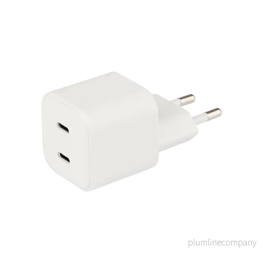 Väggladdare 2xUSB-C 35W PD Nano PPS