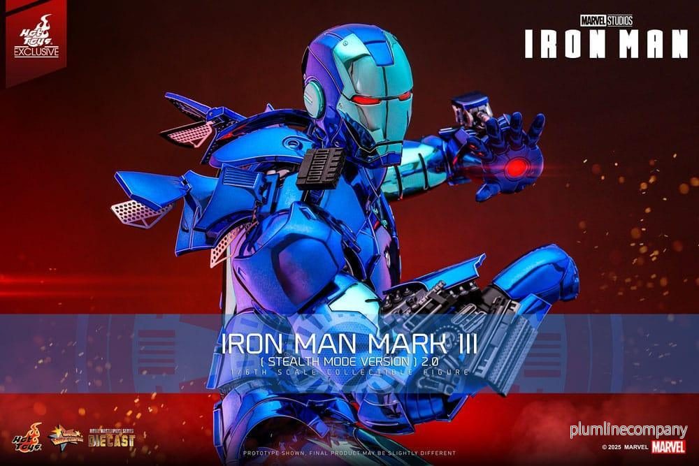 Iron Man Movie Masterpiece Diecast Action Figur 1/6 Iron Man Mark III (Stealth Mode Ver.) 2.0 Hot Toys Exclusive 33 cm - Bild 3