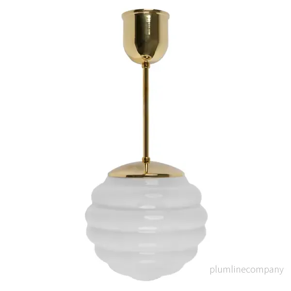 Lampa Bikupa, liten vit, mässing, kort