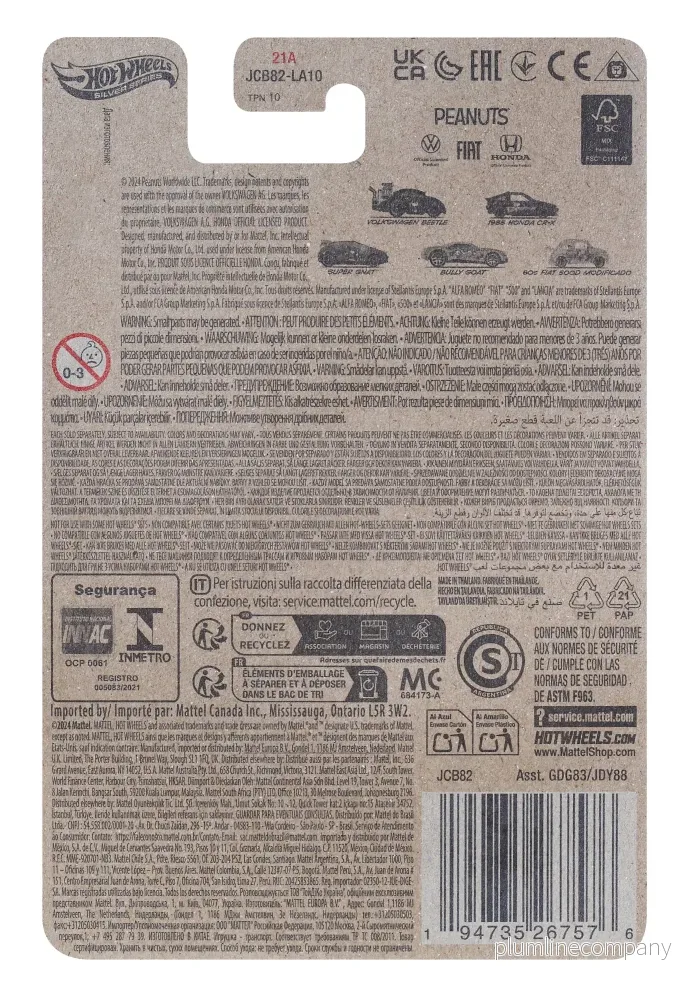 Mattel Hot Wheels: Silver Series Peanuts 75th - 1985 Honda CR-X Fordon (JCB82) - Bild 2