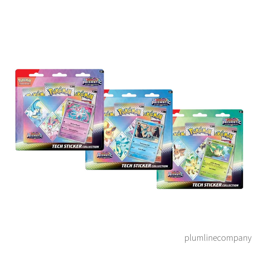 Pokémon Scarlet & Violet: Prismatic Evolutions Tech Sticker Collection 3 Pack-blister