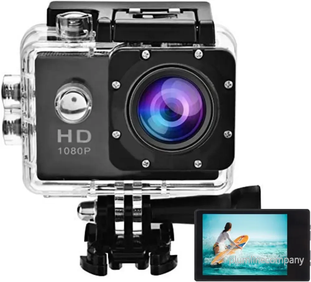 NÖRDIC Actionkamera 1080P 12MP Full HD 2,0″ Display WiFi, 30m vattentät