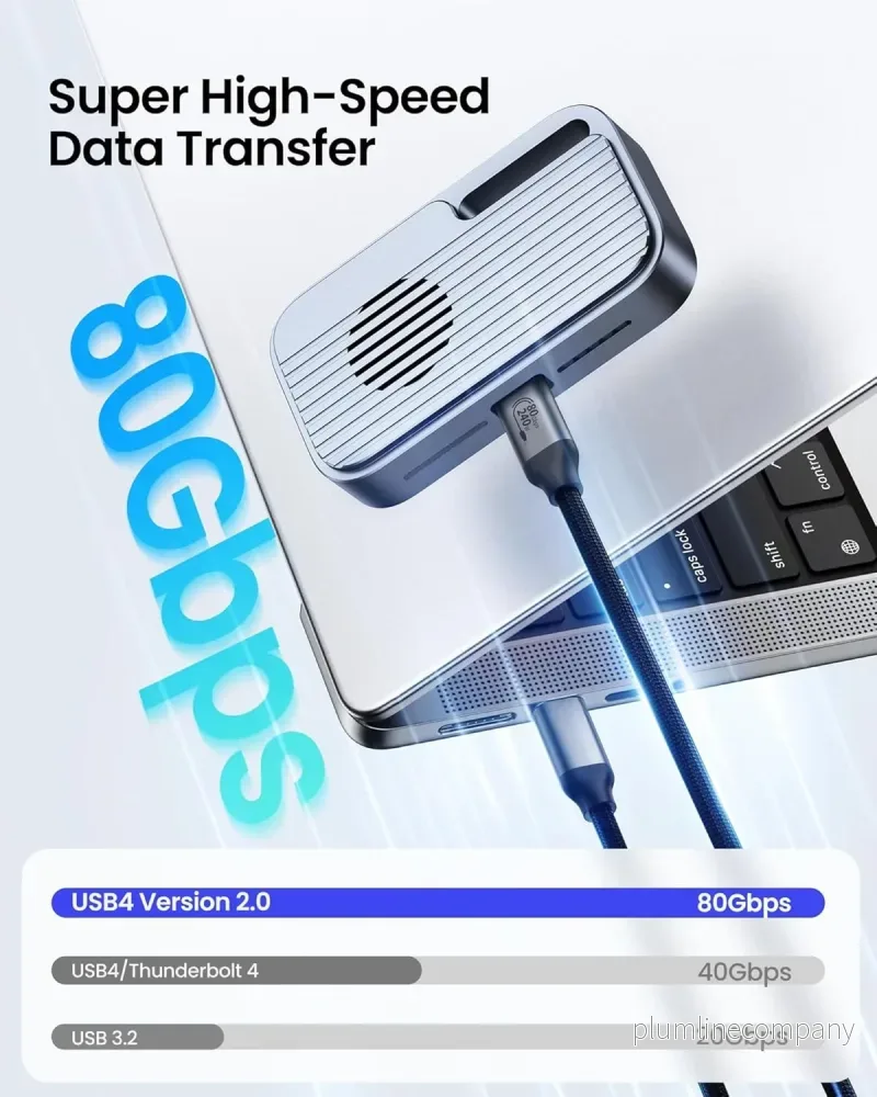 NÖRDIC 1m USB4 V2.0 120G 16K 240W kompatibel med Thunderbolt - Bild 3