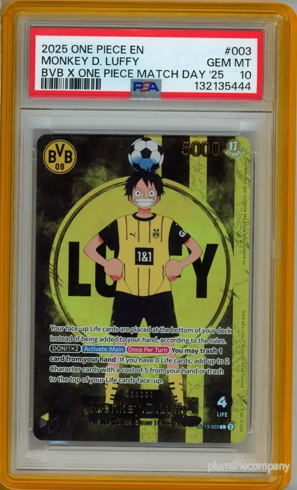 PSA 10 Monkey.D.Luffy 003 - ONE PIECE CARD GAME and Football Team DORTMUND collaboration event