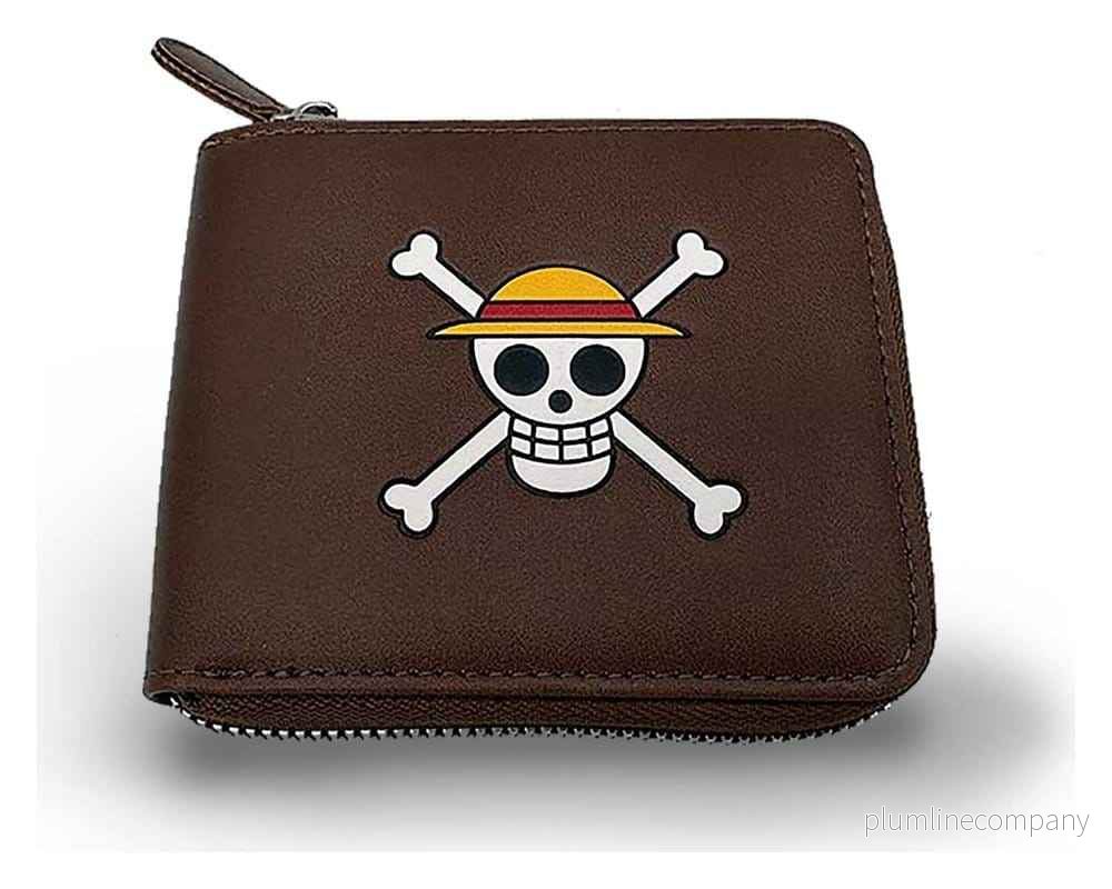 One Piece Plånbok för Män med Dragkedja och Skalle One Piece Plånbok för Män med Dragkedja och Skalle