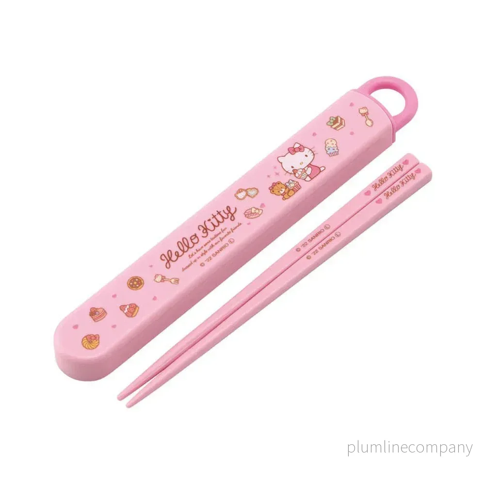 Hello Kitty 16 cm ätpinnar med box i söt rosa