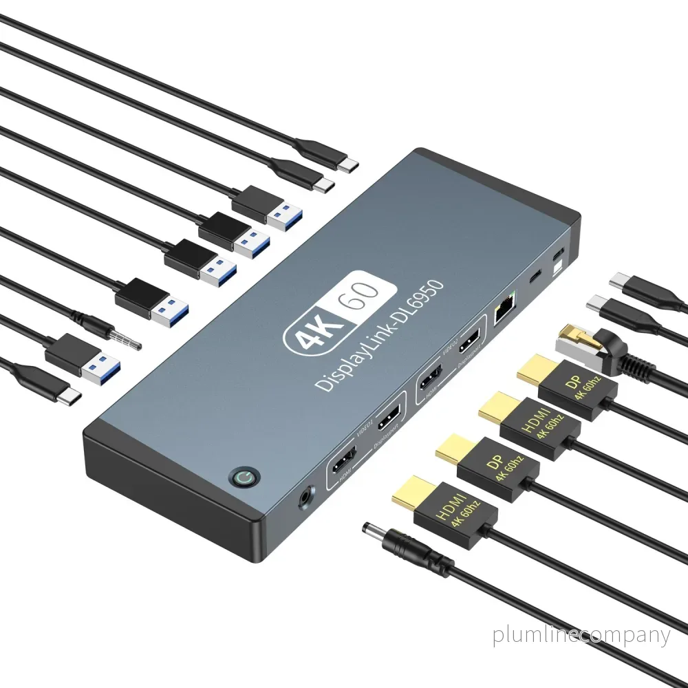 NÖRDIC USB-C DisplayLink Dockningsstation 1 till 17 Dubbla skärmar HDMI + DP, 1xUSB-C PD 100W, 1xUSB-C QC, 2xUSB-C, 1xUSB-A QC, 4xUSB-A, 1xGigaLan NÖRDIC USB-C DisplayLink Dockningsstation 1 till 17 Dubbla skärmar HDMI + DP, 1xUSB-C PD 100W, 1xUSB-C QC, 2xUSB-C, 1xUSB-A QC, 4xUSB-A, 1xGigaLan