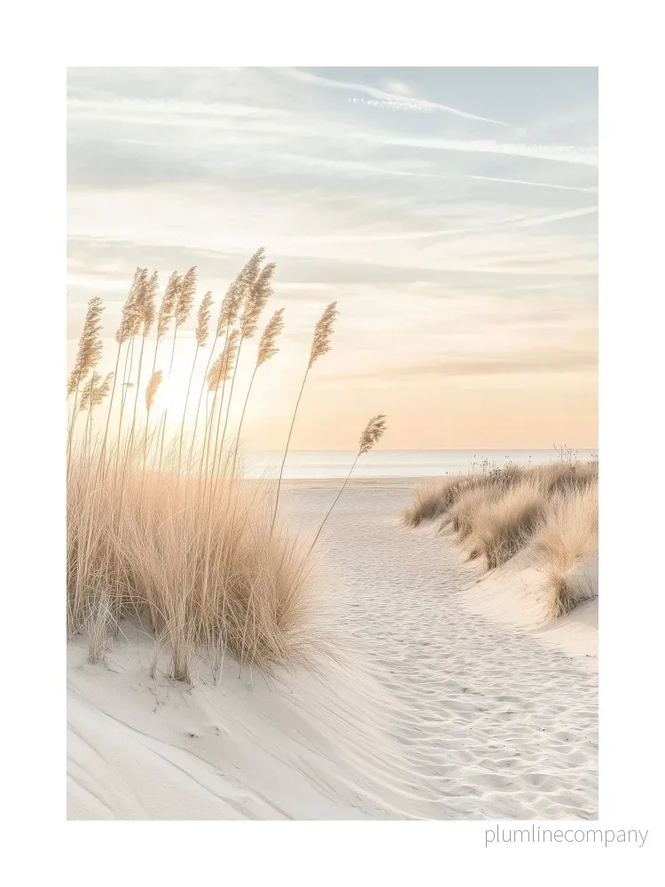 Reeds in Sunset Dunes Poster