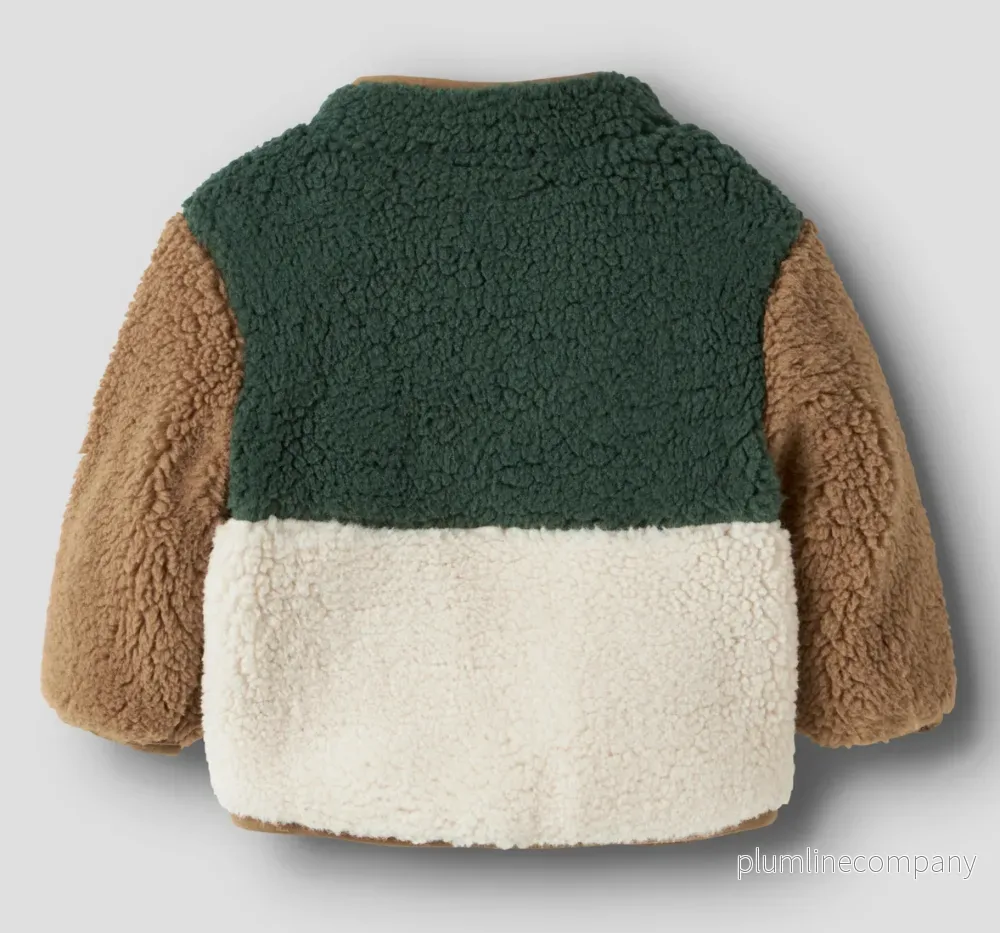 Teddyjacka baby - Jungle Green - NBMMACEY TEDDY JACKET BLOCK - Bild 2