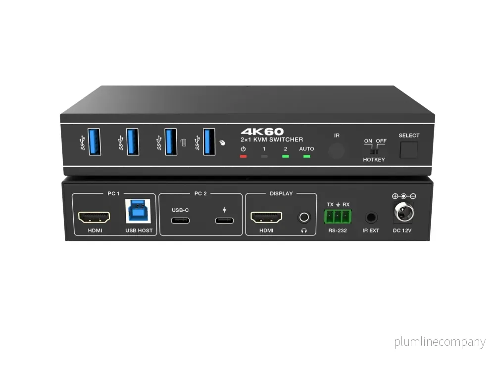 NÖRDIC KVM Switch 2 till 1 USB-C & HDMI 4K60Hz 4xUSB-A NÖRDIC KVM Switch 2 till 1 USB-C & HDMI 4K60Hz 4xUSB-A