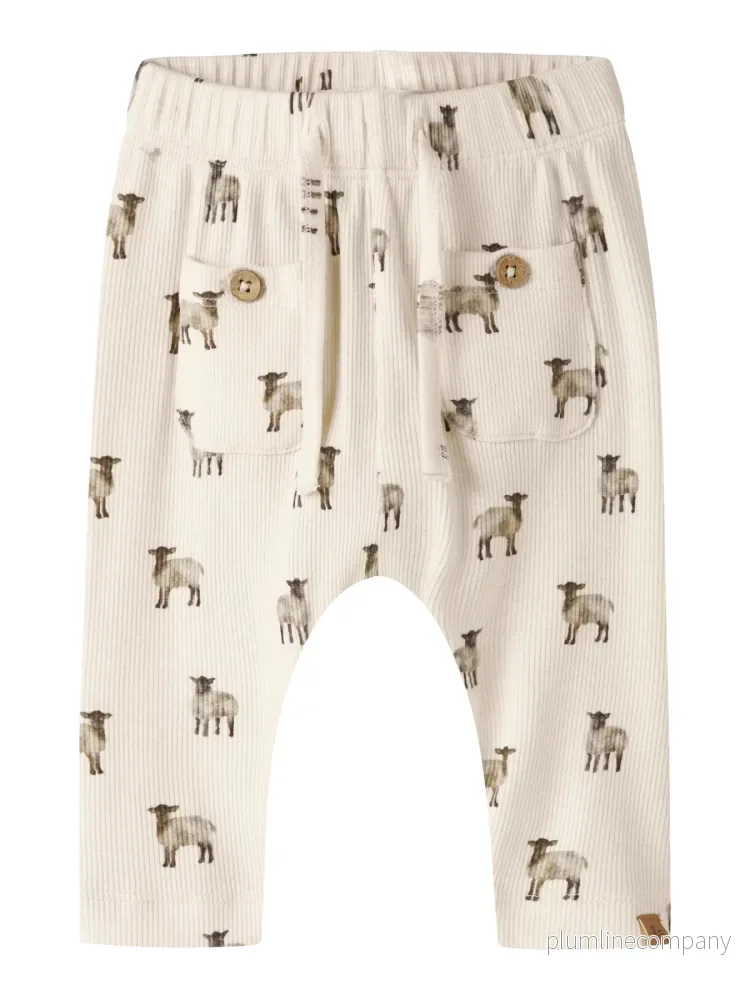 Mönstrade Babybyxor i Bomull & TENCEL™ Lyocell - Turtledove SHEEP - NBMGAVO ENK LOOSE PANT LIL