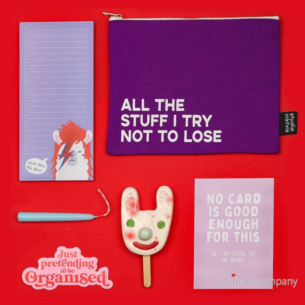 Sminkväska "All the stuff I try not to lose", lila - Bild 3