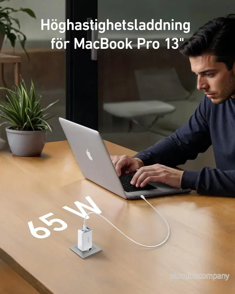 Anker Nano 65W USB-C laddare, 3-portars PPS-snabbladdare, iPad-laddare - Bild 2