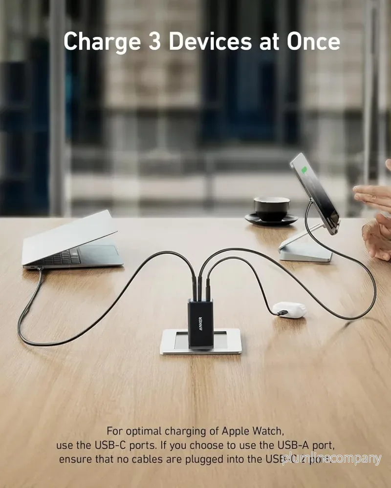 Anker 735 Laddare GaNPrime 65W 1x USB-A 2x USB-C strömadapter - Bild 3