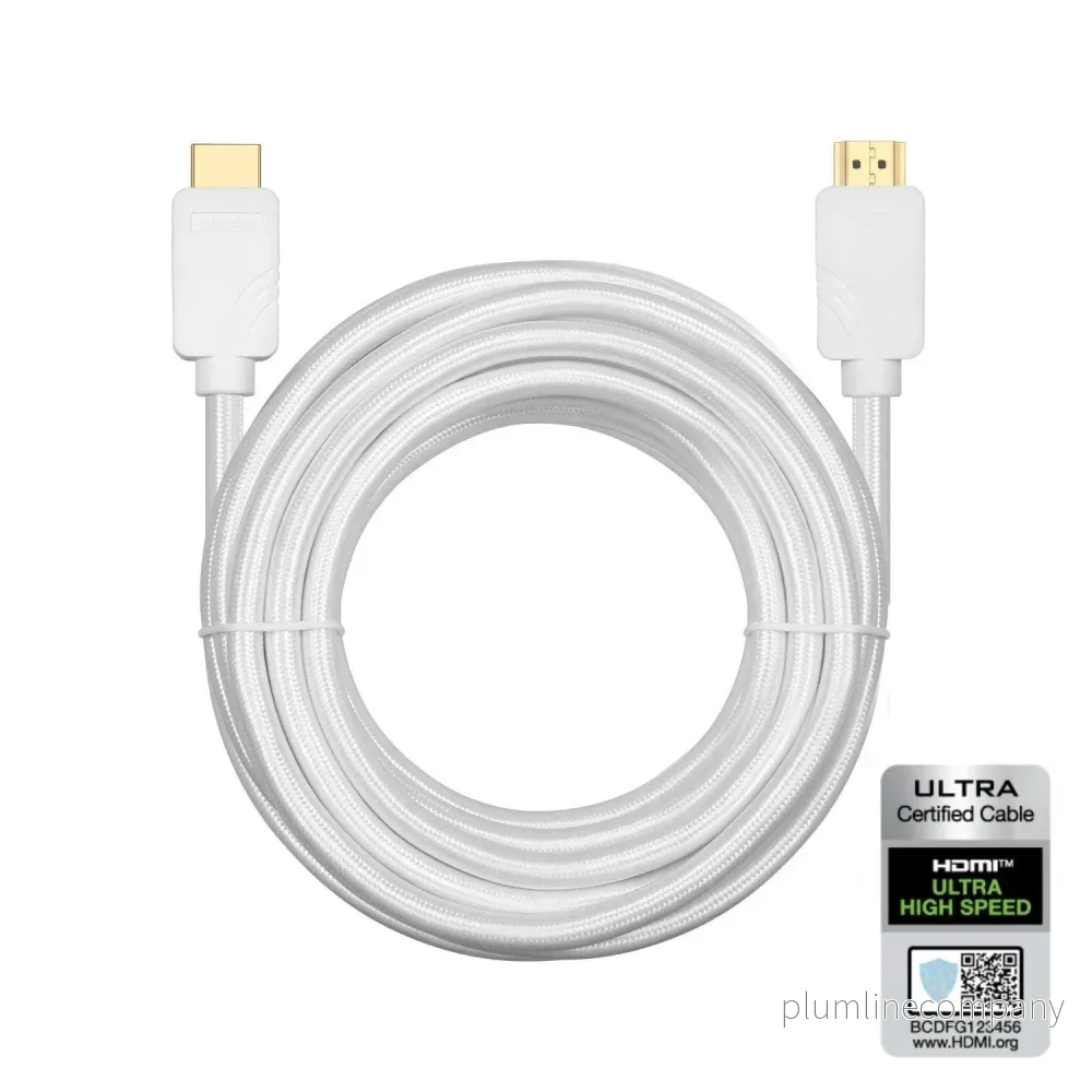NÖRDIC CERTIFIED CABLES 5m Ultra High Speed HDMI 2.1 8K 60Hz 4K 120Hz 48Gbps Dynamic HDR eARC VRR nylonflätad kabel guldpläterad NÖRDIC CERTIFIED CABLES 5m Ultra High Speed HDMI 2.1 8K 60Hz 4K 120Hz 48Gbps Dynamic HDR eARC VRR nylonflätad kabel guldpläterad