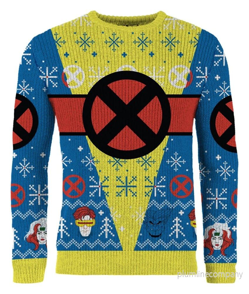 X-Men jultröja – klassisk 90-talsdesign med röd logga X-Men jultröja – klassisk 90-talsdesign med röd logga